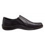 Pantofi casual barbati din piele naturala - Model negru perforat GKR125N
